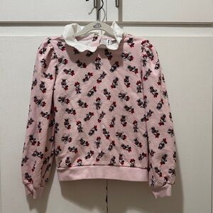 Janie and Jack Pink Sweater with White Collar